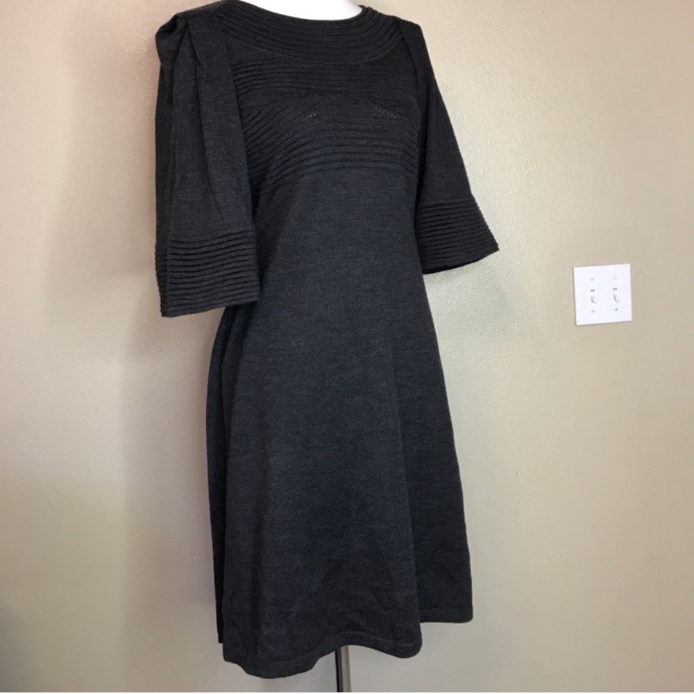 ETCETERA Dark Grey 100 % Merino Wo Dress L